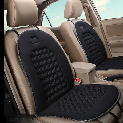 TEMU 2pcs Elegant Black Car Seat Covers With Massage Design - Thick Foam, Non-slip, Anti-wear, For Front Seats, , Ideal For Home, Office, And Most Vehicle Models, Office | Elegant | Durable Car Mat Image