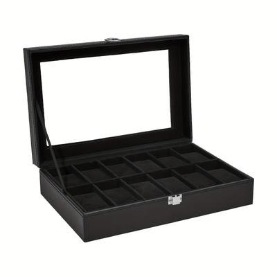 TEMU Men's And Women's Leather Watch Strap Display Stand With Velvet Lining, To 12 Watches Image