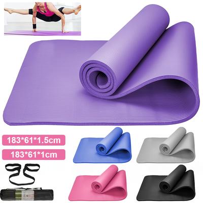 TEMU Premium Non-slip Yoga Mat - Durable, Thick Foam For Grip & - Ideal For Pilates, Gymnastics & Fitness Training - Easy To Clean Image