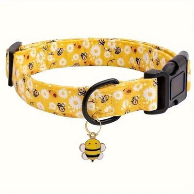TEMU Adorable Yellow Little Dog Collar, Suitable For Small, Medium And Large Dogs, Fashionable Yellow Collar, Pet Supplies, Attractive And Cute Dog Collar Image
