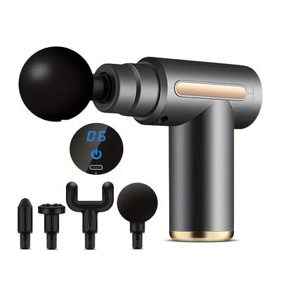TEMU 6pcs Set Includes Accessories, 1 Small Usb Rechargeable Massage - With 4 Attachments, Massager, Ideal Gift For , Lithium Battery Image