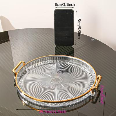 TEMU 1pc Plastic Tray For Household Kitchen, Dining Room, Living Room, Serving Dishes, Suitable For Tea Utensils, Water Utensils, Candy, Biscuits, Bread, Wedding Banquets, Gift , Birthdays Image