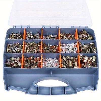 TEMU 1200 Tlg Stahl Nietmutter-sortiment Box Blindnietmuttern Satz Einnietmuttern Set Image