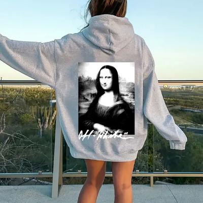 TEMU Creative Graphic Kangaroo Pocket Hoodie Casual Long Sleeve Sweatshirt For Women Image