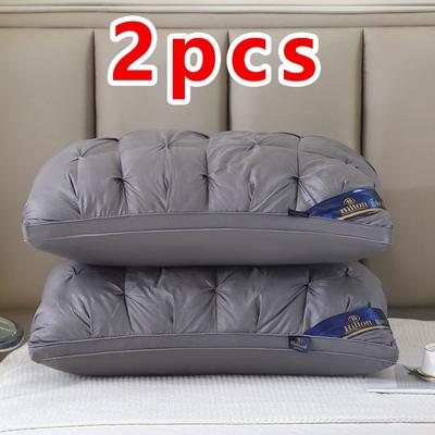 TEMU 1pc/2pcs Sleeping Support Neck Pillow, Mixed Color, Machine Washable, Soft Breathable Polyester, Multipurpose Knitted Fabric, No Printing, Hotel Quality, Neck Support Pillow Image