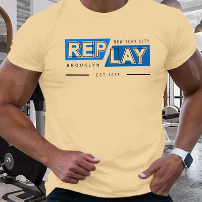 TEMU Men's Retro Brooklyn 1975 Graphic T-shirt - Casual Summer Short Sleeve Crewneck, New , , Soft & Comfortable Fabric, Gym Or Casual Wear Image