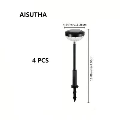 TEMU Aisutha 2/4pcs 800 Mah Solar Warm Color Led Outdoor Garden Lights, Courtyard Sidewalk Solar Garden Lights, Backyard Lawn Landscape Decorative Lights, Outdoor Balcony Decorative Lights Image
