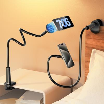 TEMU Magnetic Gooseneck Phone Holder Mount For Iphone 16/15/14/13/12 - Magnetic Holder Desktop Clip 360°rotary Adjustment For Office/home, Nightstand Magic, Image