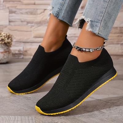 TEMU Everyday With Breathable Knitted Sports Shoes Featuring A Sole, Stylish And Versatile Women's Footwear. Image