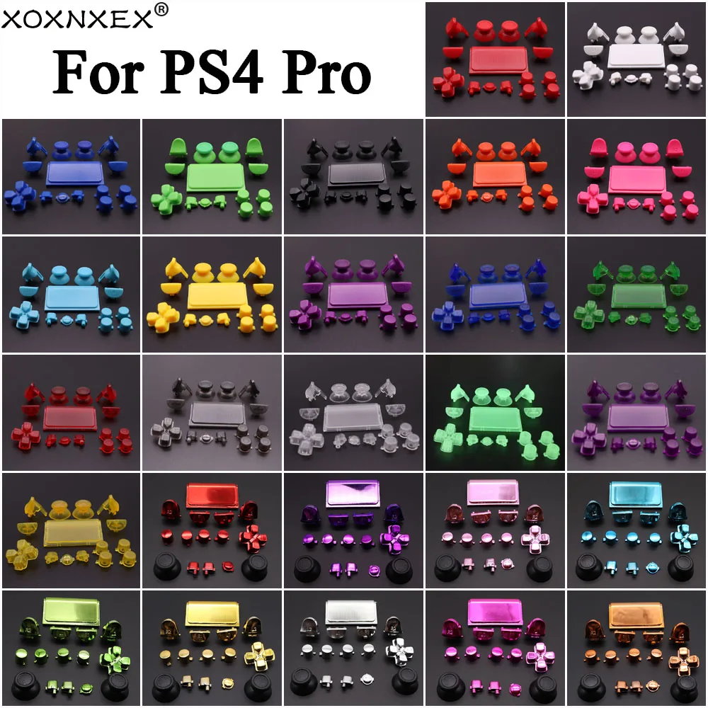XOXNXEX 1PCS Komplette Sets Chrom Dpad R1 R2 L1 L2 Tasten Für Sony Dualshock 4 PS4 Pro Slim JDS 040 JDS-040 Wireless Controller Image