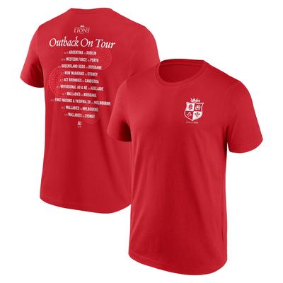 British & Irish Lions 2025 Tour Fixtures Grafik-T-Shirt – Rot Image