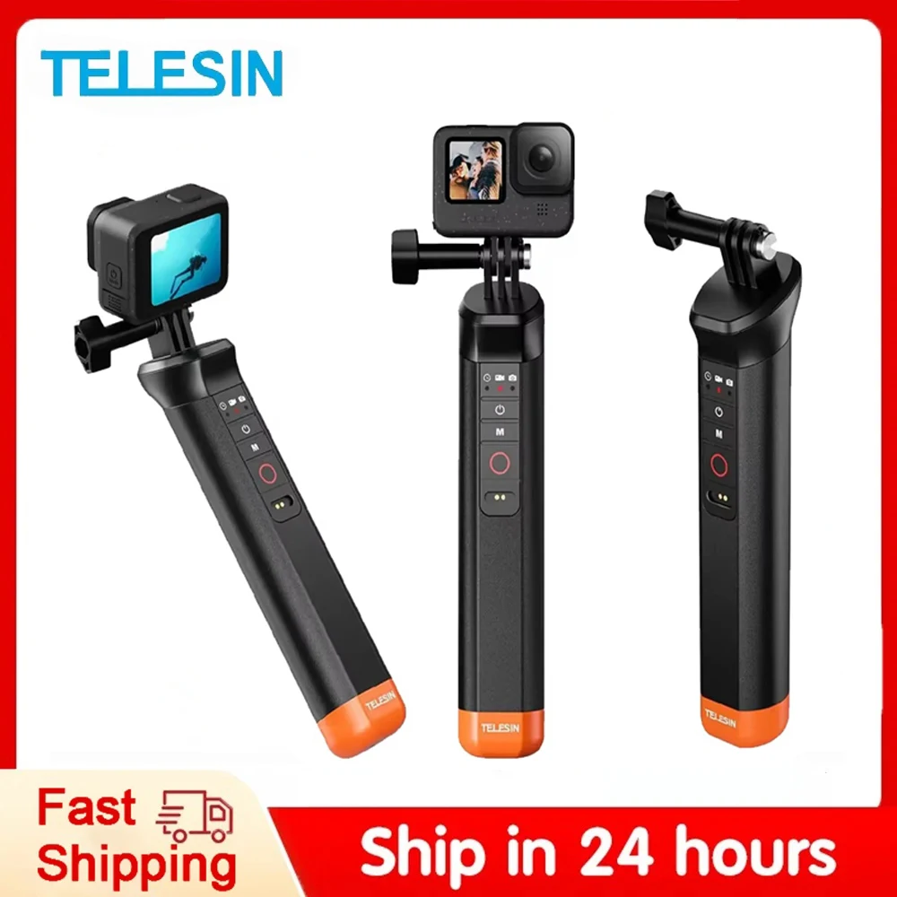 TELESIN Auftriebsstange Selfie Stick Wasserdichter Selfie Stick für Gopro Hero 9 10 11 12, mit Handschlaufe, kabellose Fernbedienung Image