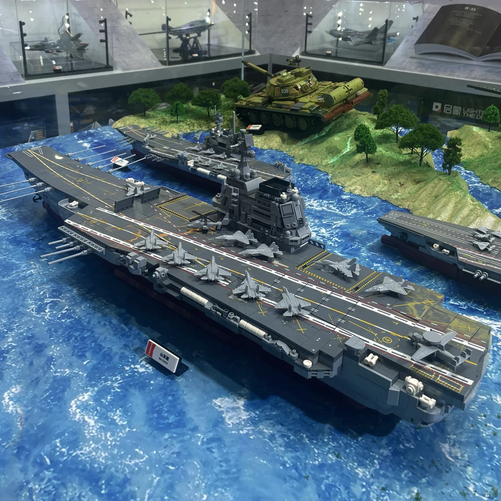 Militär Serie Shandong Träger Schiff Bausteine Navy Schlachtschiff Modell Ziegel WW2 Soldaten Waffe Spielzeug Für Kinder Geschenk MOC Image