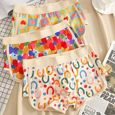 Mode Druck Männer Unterwäsche Eis Seide Große Größe Boxer Shorts Cuecas Masculina Mid-rise Image