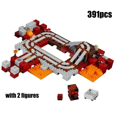 391 stücke Die Hölle Nether Eisenbahn Bausteine Kompatibel Mit 21130 18024 Ziegel Modell Spielzeug Image