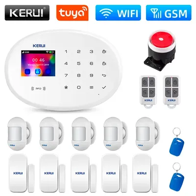 KERUI Sicherheit Schutz W202 Tuya Alarm Zentrum GSM WIFI Alarm Home Alarm System Kit Alexa Motion Sensor Smart Leben