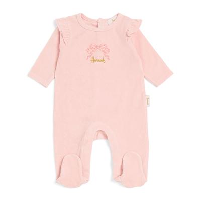 Harrods Velour Bow All-In-One and Hat Gift Set