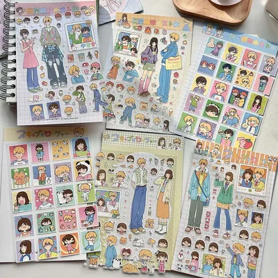 Character Stickers Cute Aesthetic Decals Stickers for Journaling Romantic Vacation Deco Phone Cases
