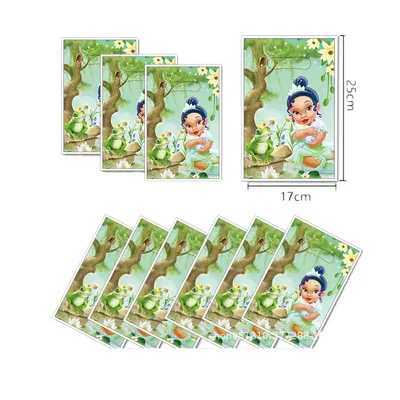 Disney Princess Tiana Theme Candy Bag Handle Gift Bags Birthday Decoration Snack Loot Package