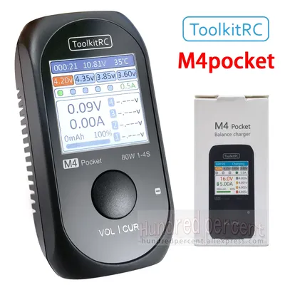 ToolkitRC M4Pocket V2 80W M4P 5A MINI Smart Compact Outdoors Charger USB-C XT30 XT60 Output For 1-4S