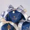 30PCS Beautiful Dark Blue Folding Boxes Diamond Pattern Wedding Box Gift Cake Chocolate Perfume