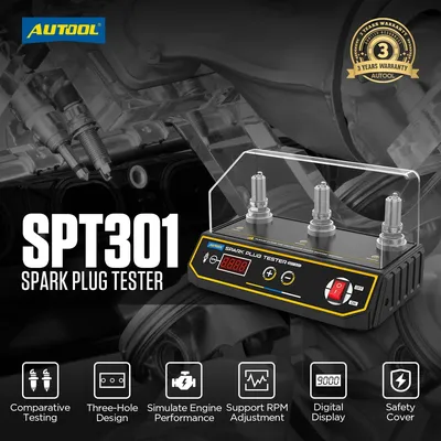 AUTOOL SPT301 Car Spark Plug Tester Ignition Testers 220V 110V Automotive Diagnostic Tool 2 Holes