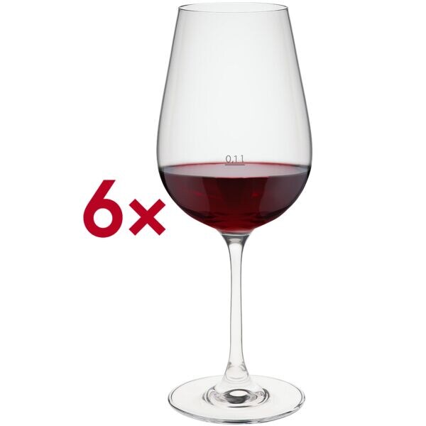 Rona Rotweinglas Bordeaux 00 Invitation 540 ml /-/ 0,1 l 6 Stück rot, 23.8 cm