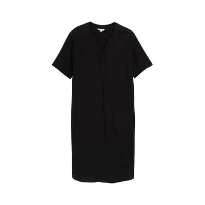 TOM TAILOR Damen Plus Size - Midi-Kleid aus Viskose, schwarz, Uni, Gr. 48 Image