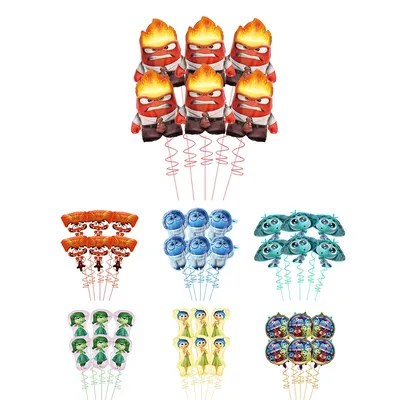 6pcs Hot Inside Out2 Balloons Set Cartoon Animation Birthday Balloons Baby Shower Kid Party Home