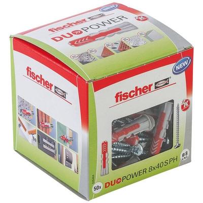 fischer Dübel mit Schrauben »DuoPower 8x40 S PH 2K« 50 Stück grau