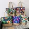 Sac à main imprimé floral pour femmes, sac fourre-tout de plage, grande capacité, mode décontractée,