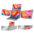 Extender per laptop Display a 3 schermi Monitor triplo quad portatile da 16 pollici compatibile con Win/Mac M1/M2/M3/M4 da 12-18,5 pollici