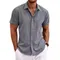 Camicia da uomo a maniche corte Camicia di lino Camicia da uomo in tinta unita Camicia estiva