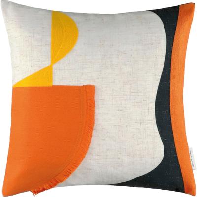 Kissenhülle TOM TAILOR "Summer Shapes" Gr. 1, orange (apricot, orange, pfirsich), B:45cm H:0,5cm L:45cm, Leinen, Polyester, Leinen, Polyester, Kissenbezüge Image