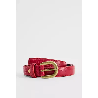 Loom Croc Red Belt - Red M/L at Urban Outfitters