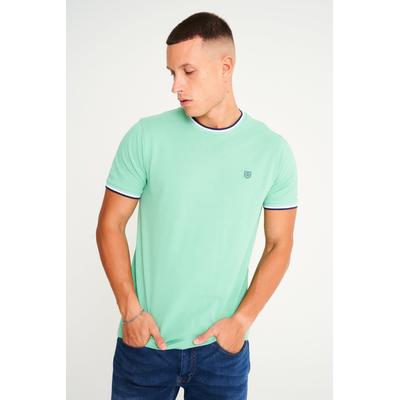 T-Shirts Westmoor Cotton Jersey Crew Neck Ringer T-Shirt in Dusty Jade Green - Kensington Eastside / L - Tokyo Laundry