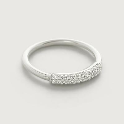 Sterling Silver Fiji Bar Diamond Stacking Ring Diamond