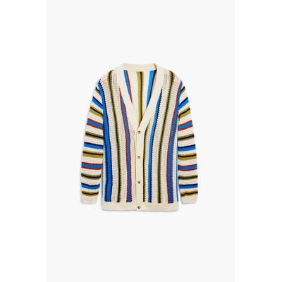 Striped knit cardigan