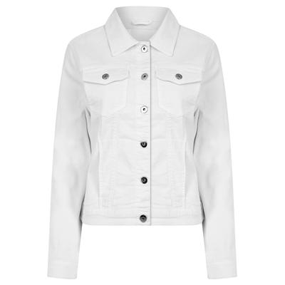 Coats / Jackets Feather Women's Stretch Cotton Denim Jacket in Optic White - Amara Reya / 10 - Tokyo Laundry