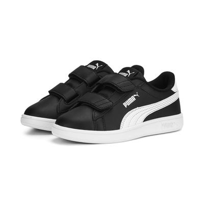Sneaker PUMA "Smash 3.0 Leather Sneakers Jugendliche", Kinder, Gr. 34, schwarz-weiß (schwarz, weiß), Obermaterial: Synthetik, Leder; Futter: Textil; Laufsohle: Gummi, Schuhe Image