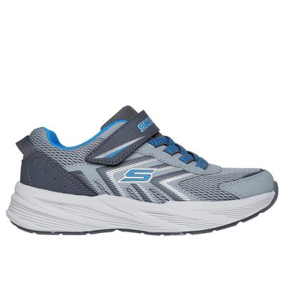 Skechers Boy's Microspec Tread Sneaker | Size 2.5 Wide | Gray/Blue | Synthetic/Textile | Machine Washable