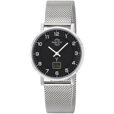 Funkuhr MASTER TIME "Advanced", silberfarben, schwarz, Armbanduhren, Damen, Armbanduhr, Quarzuhr, Damenuhr, Datum Image