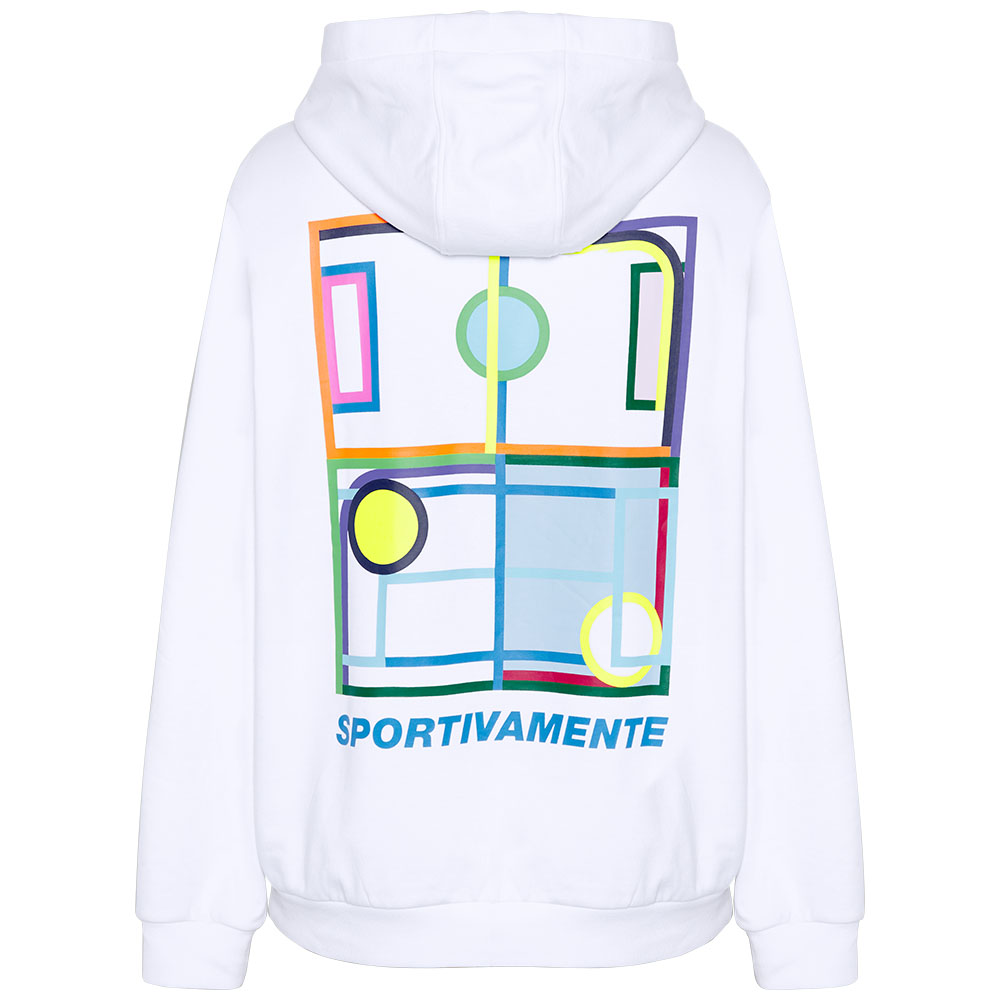 Kapuzensweatshirt LOTTO, Herren, Gr. L (52/54), weiß (hellweiß), 80% Baumwolle, 20% Polyester, bedruckt, ohne Ausschnitt, Umschlagrippbund, Sweatshirts, - mit plakativem Rückenprint