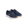 Slip-On Sneaker CALVIN KLEIN JEANS "RETRO RUNNER SOCK LACE UP NY-SU", Herren, Gr. 41, blau (navy, weiß), Textil, Lederimitat, unifarben mit Farbeinsatz, sportlich, Schuhe, Halbschuh, Freizeitsneaker mit CK-Logo und aufgesetzter Schnürung