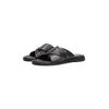 Pantolette TOMMY HILFIGER "PREMIUM HILFIGER CC LTH SANDAL", Herren, Gr. 45, schwarz, Leder, unifarben, klassisch, Schuhe, Blockabsatz, Sommmerschuh mit seitlicher Logoflag