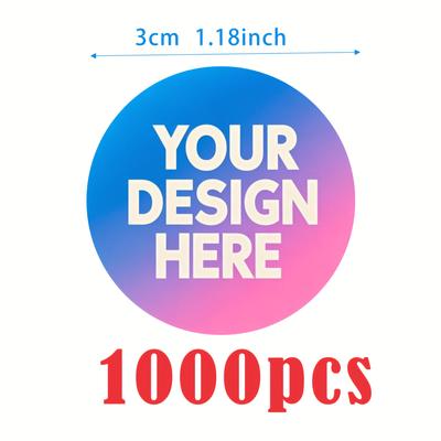 TEMU 3cm/1.18inch, 500/1000pcs, Round Custom Sticker Labels For Product Packaging And Handmade Crafts Image