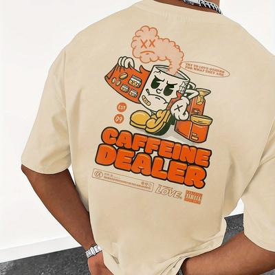 "TEMU Men's Casual " Dealer" Graphic T-shirt - Short Sleeve, Lightweight Polyester, Round Neck, Relaxed Fit, Spring/summer Outdoor Wear, Outdoor Clothing | Print |" Image
