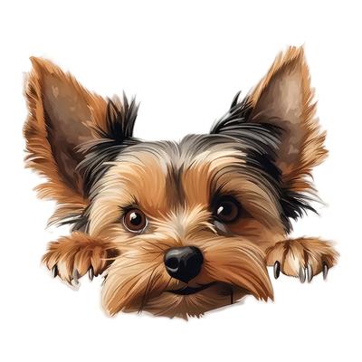 TEMU 1pc Adorable Yorkshire Terrier Vinyl Car Window & Bumper Sticker - Perfect Gift For Pet Lovers, Easy To Apply, Durable Pvc Material, Ideal For All Surfaces, Gift| |easyapply Sticker Image