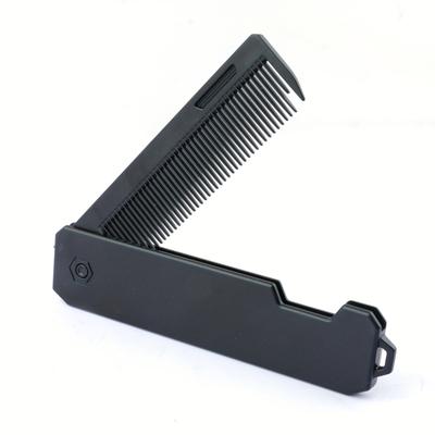 TEMU 3-in-1 Folding Comb For Men's Beard Styling, Oil Head Styling, Smooth Hair Straightening, Multi-functional Hairdressing Comb, Beard & Mustache Grooming Tool | | Plastic Bristles, Beard Trimming Image