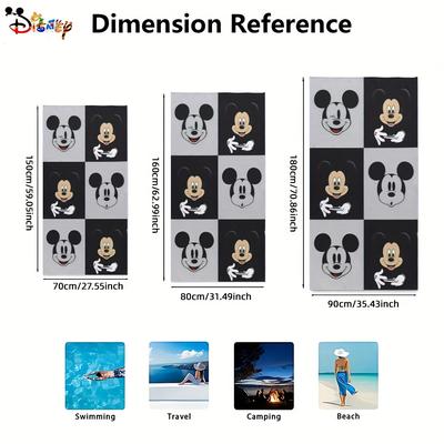 TEMU 1pc X, Mouse Design With A Cartoon Style, Extra-large And -dry Microfiber Beach Towel The Beach, Travel, Yoga, And Camping Image